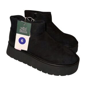 NWT Wild Fable Women’s Black Platform Booties | Memory Foam Insole | Size 6